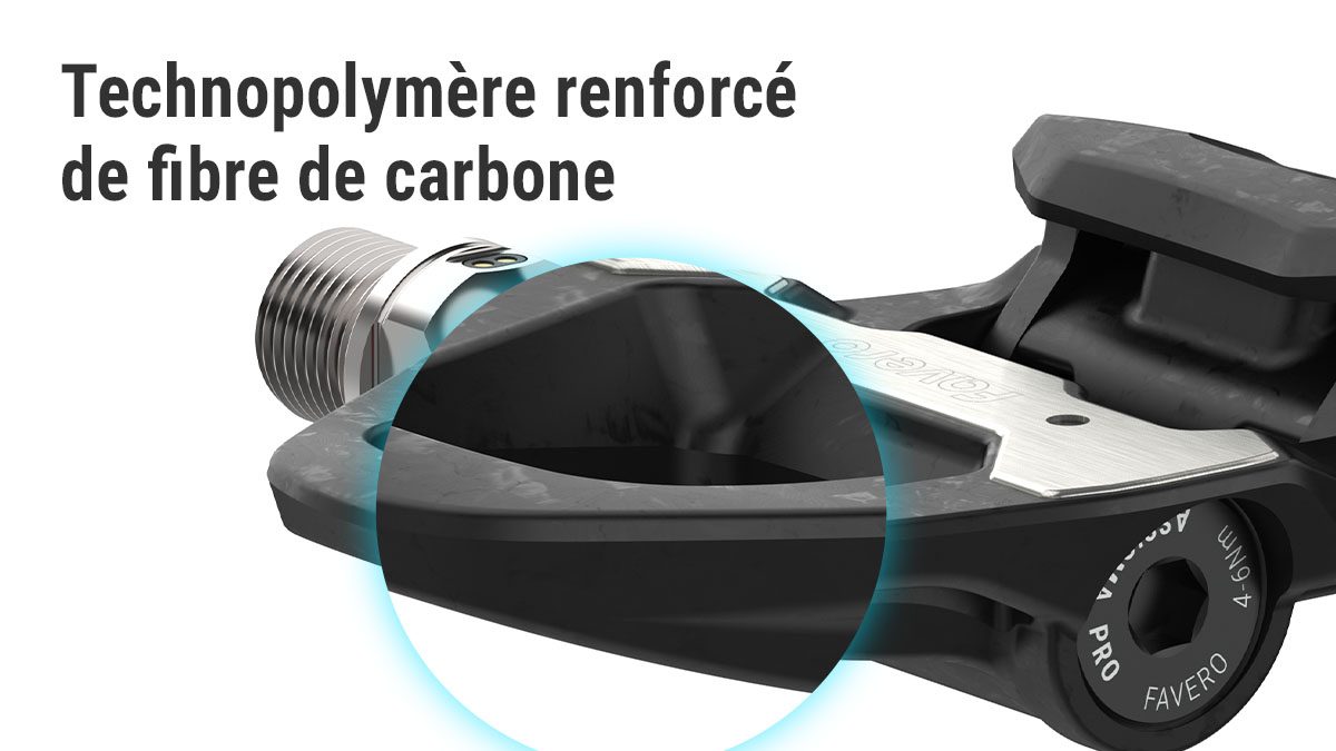 corps de pédale en technopolymère renforcé de fibre de carbone